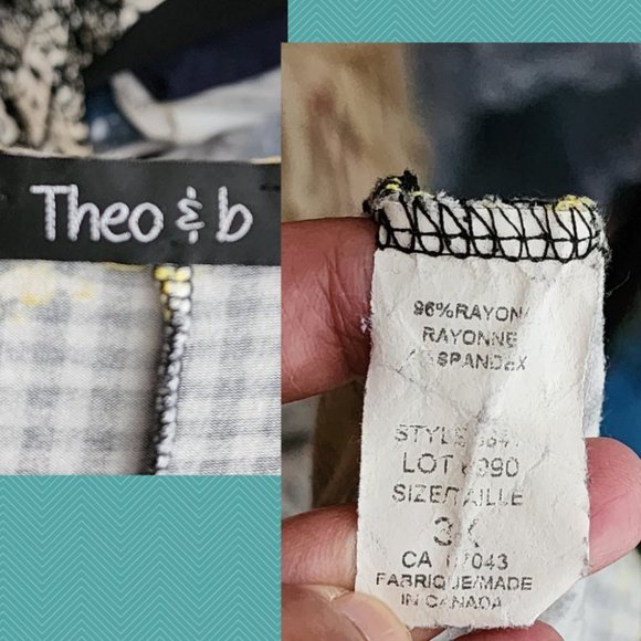 Theo & B Gingham Floral Printed V-Neck Handkerchief Tank - Picture 4 of 4